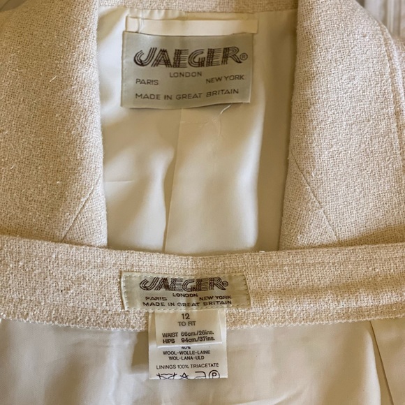 Jaeger 100% Raw Silk Women’s Jacket and Skirt Set. UK Size 12, US 8. Ivory. - Picture 9 of 9